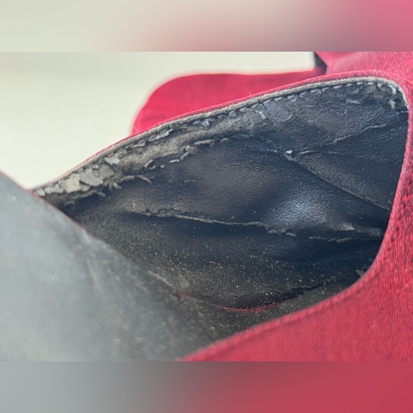 vintage 90s Y2K bp red shiny metallic platform slip on sandals Size 8 * FLAWS - Picture 8 of 13